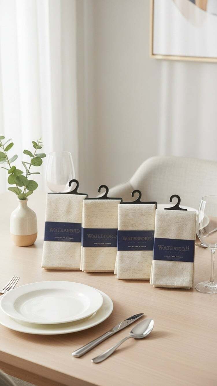 WATERFORD DINNER NAPKINS 2 PACK set of 4 TABLE lunar LUXURY 21 X 21 total 8